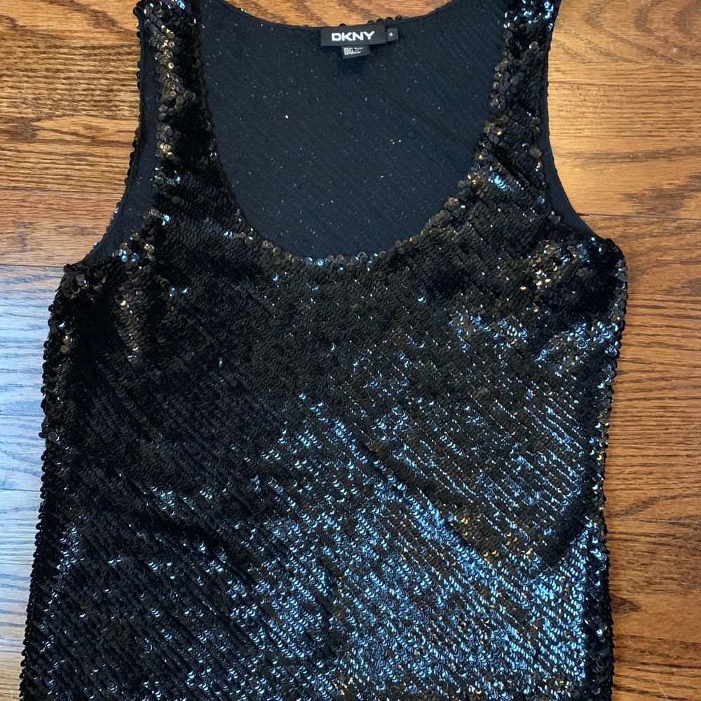 Black sequined tank